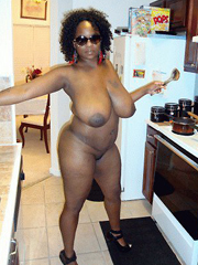 Perfect black whores on the kitchen, the first steps in the